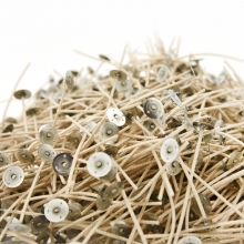 Vaxade ljusvekar ljustillverkning Wedo Stabilo med metallhållare.