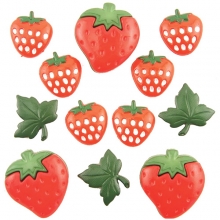 Figurknappar Buttons Galore - Fun With Food - Strawberry Fields