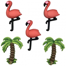 Figurknappar Buttons Galore - Summer - Pink Flamingo