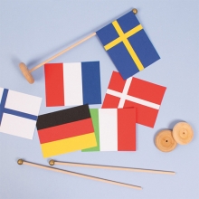 Flaggstång av Trä Höjd: 25 cm 12 st till scrapbooking, pyssel och hobby