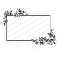 Clear Stamps Nellie Snellen Frame with Rose Clearstamps Silkonstämpel
