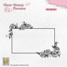 Clear Stamps Nellie Snellen Frame with Rose Clearstamps Silkonstämpel