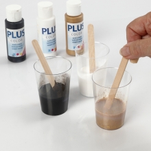 Fluid art på målarduk med hobbyfärg och Pouring-Fluid