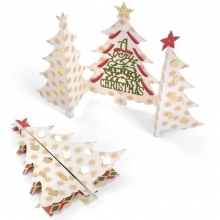 Sizzix Thinlits Die Christmas Tree Fold-A-Long Card Dies Stansmaskin