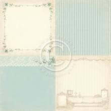Papper Pion Paris Flea Market Forget Me Not 6”x6” 4 Delar Design