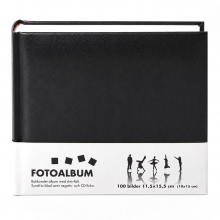 Fotoalbum 17x20 cm - För 100 bilder - Svart Omslag - Vita Sidor