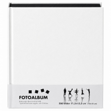 Fotoalbum 23x25 cm - För 200 bilder - Vitt Omslag - Svarta Sidor