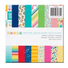 Paper Pad 6”x6” Fun In The Sun Pebbles Pappersblock 4 8 Tum