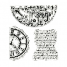 Clearstamps Stamperia - Gardens of Time - Half Clocks and Writtings