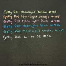 Gelly Roll Moonlight Gel Pens Sakura Set Fluorescent 12 st Gelpennor