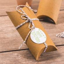 Presentask Pillow Box - 6 st - Natur - 10,5 cm