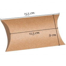Presentask Pillow Box - 6 st - Natur - 12,5 cm
