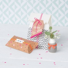 Presentask Pillow Box - 6 st - Natur - 12,5 cm