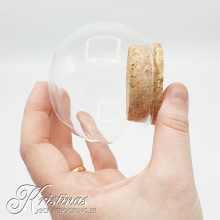 Glaskula med öppningsbar korkbotten 8 cm Glaskupor Glaskupol