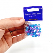 Glaspärlor 8 mm - Sparkle Unicorn - 20 st