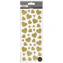 Glitterstickers 10x24 cm 84 st Guld hjärtan 2 ark Klistermärken