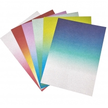 Skimrande Papper A4 - 6 ark - Sunset Shades - 210 g
