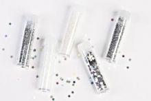Glitterpulver Set - 5-pack Silver/Vit
