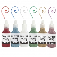 Glitterlim För Pyssel - 6 Färger x 25 ml