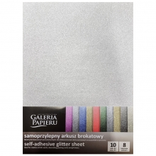 Självhäftande Glitterpapper A4 - Mixade Färger - 10 ark - 150 g