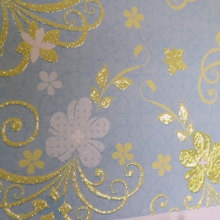 Glitterpapper DK Blue Flower Swirl Scrapbooking Papper