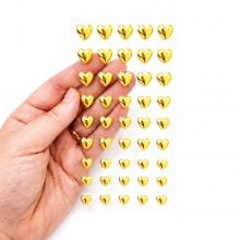 Pearls Gold Hearts - 45 st - Självhäftande Guldhjärtan