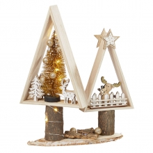Julgran av Trä Miniatyr Ram Höjd: 22 cm Dekorationsföremål Julpyssel