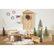 Miniatyr Gran med LED-belysning 8 cm Granar Kottar Julpyssel