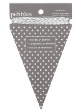 Banner Die Cuts Pebbles Basics Kit Triangle Ash Grey Chipboard