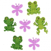 Knappar Figurer Happy Frogs Dekorationer DIY