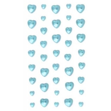 Självhäftande Pearls - Blå Hjärtan - 40 st