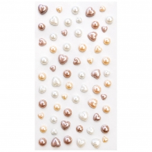 Pearls Champagne Hearts And Dots - 64 st - Självhäftande