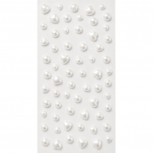 Pearls White Hearts And Dots - 64 st - Självhäftande