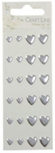 Heart Stickers 3D Craft Line Silver 24 st Klistermärken