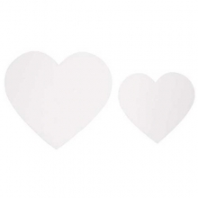 Vita Hjärtan i Kartong - 50 st - 8.5 cm och 6 cm
