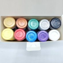 A-Color Akrylfärg Pearl Metallic 10 st x 120 ml Hobbyfärg Set