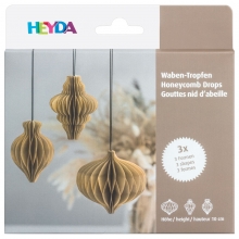 Honeycomb Ornament 3 st - Natur - Juldekoration