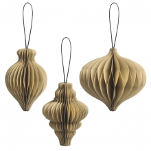 Honeycomb Ornament 3 st - Natur - Juldekoration