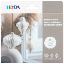 Honeycomb Dekorationer - Vit - 3 st - Heyda