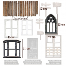 Chipboard Idea-ology - Tim Holtz - Halloween Baseboards - 36 delar