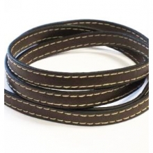 Imiterat Läderband 9 mm - Mörkbrun - 1 m