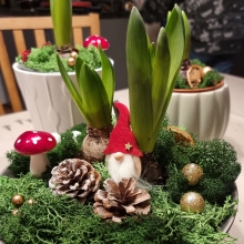 Trädekoration Nisse tomtar - 7 cm - 2 st