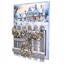 Julkort Kit i 3D - Christmas Garden Picket Fence - För 8 julkort