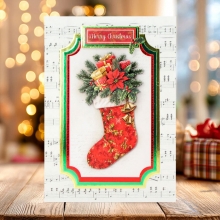 3D Motiv Julkort - 12 ark - Deck the Halls by Katy Sue Designs