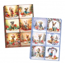 3D Motiv Julkort - 8 ark - Santa Paws by Katy Sue Designs
