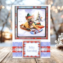 3D Motiv Julkort - 8 ark - Santa Paws by Katy Sue Designs