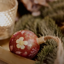 DIY Kit - Julkulor Decoupage - 5 st Julkulor av Trä