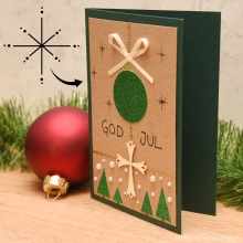 Tips på Julkort Nybörjare Beskrivning Glittrande Julkula