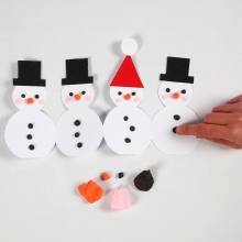 Julpyssel Snögubbar på rad Jul Pyssel Inspiration