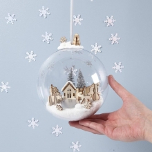 DIY kit Vintrig Julkula med miniatyrer Höjd 13,5 Julpyssel